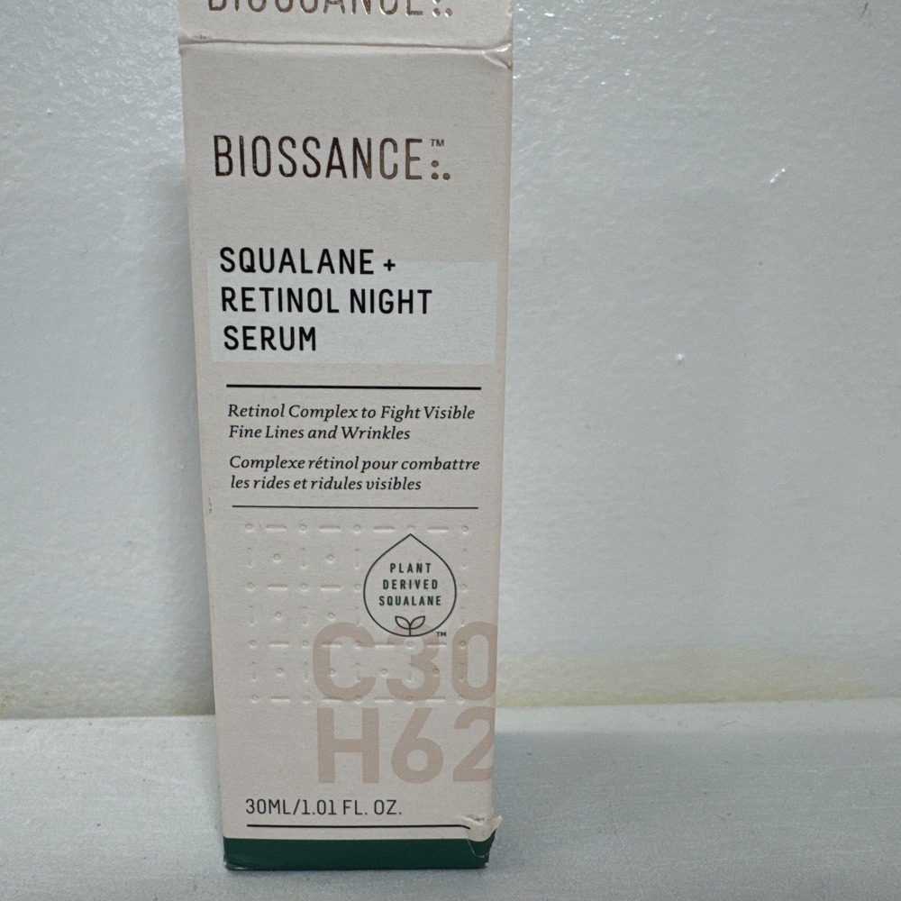 Biossance Squalane + Retinol Night Serum 1.01FLOZ~30ML W/Squalane & NEW MSRP$72